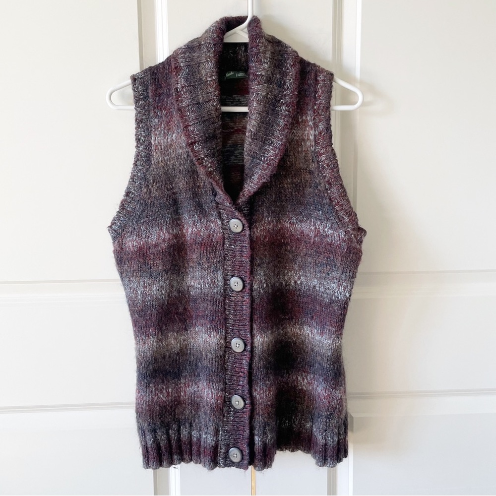 Woolrich Kendal Creek Wool Blend Shawl Collar Fair Isle Sweater Vest Size Large
